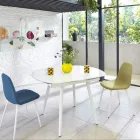 Mesa extensível de jantar com tampo de vidro Japan New Viadurini