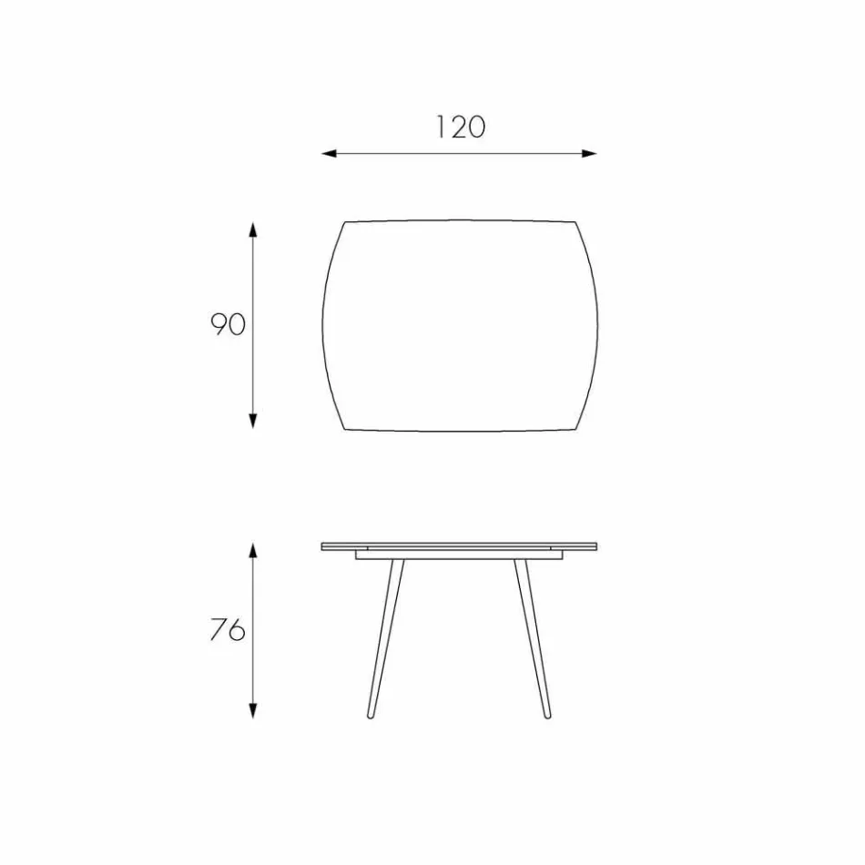Mesa de jantar extensível com japão Novo tampo de vidro Viadurini