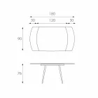 Mesa de jantar extensível com japão Novo tampo de vidro Viadurini