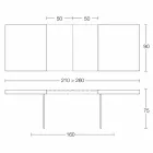 Mesa de Jantar Extensível Até 280 cm em Madeira e Vidro Made in Italy - Focus Viadurini