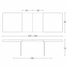 Mesa de Jantar Extensível Até 280 cm em Madeira e Vidro Made in Italy - Focus Viadurini