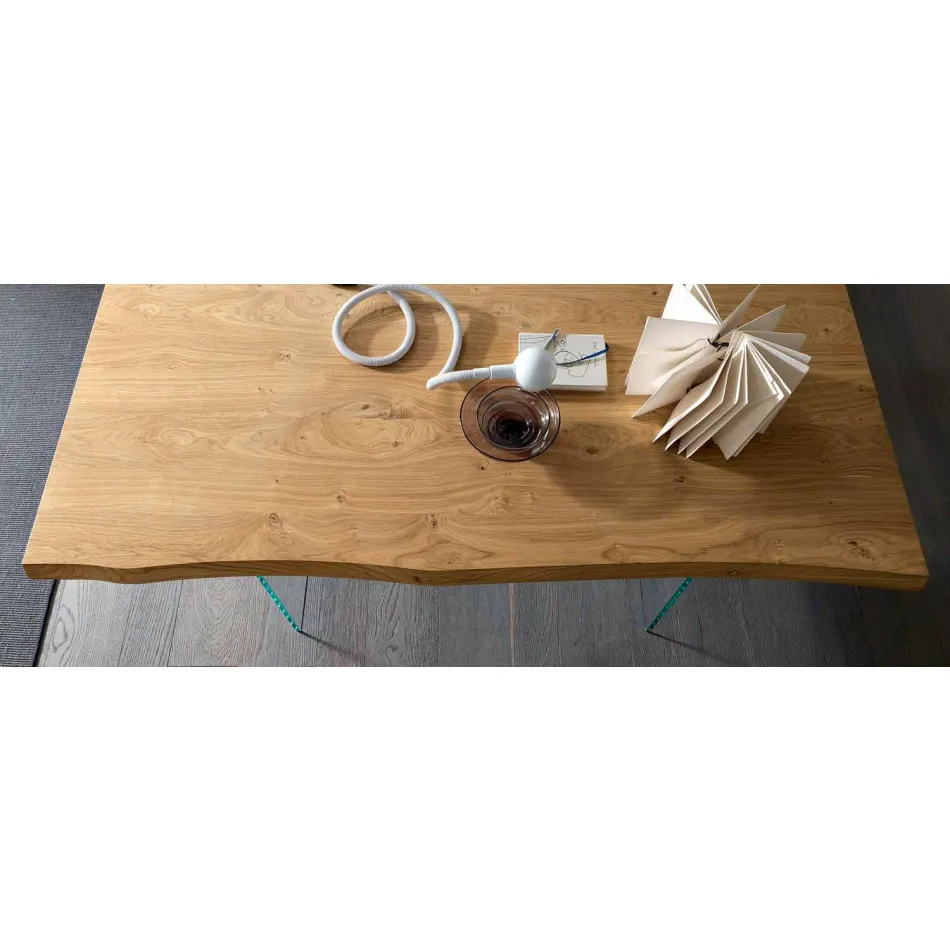 Mesa de Jantar Extensível Até 280 cm em Madeira e Vidro Made in Italy - Focus Viadurini