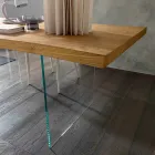 Mesa de Jantar Extensível Até 280 cm em Madeira e Vidro Made in Italy - Focus Viadurini
