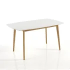 Mesa de Jantar Extensível Até 150 cm em Mdf e Madeira Maciça - Decio Viadurini