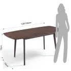 Mesa de Jantar Extensível Até 150 cm em Mdf e Madeira Maciça - Decio Viadurini