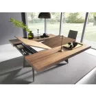 Mesa de Jantar Extensível Até 160 cm em Madeira Made in Italy - Eugenia Viadurini