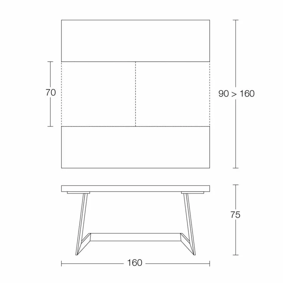 Mesa de Jantar Extensível Até 160 cm em Madeira Made in Italy - Eugenia Viadurini