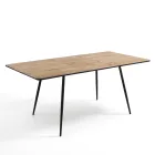 Mesa de Jantar Extensível Até 160 cm em Mdf e Black Metal - Crumiro Viadurini