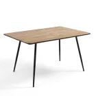 Mesa de Jantar Extensível Até 160 cm em Mdf e Black Metal - Crumiro Viadurini
