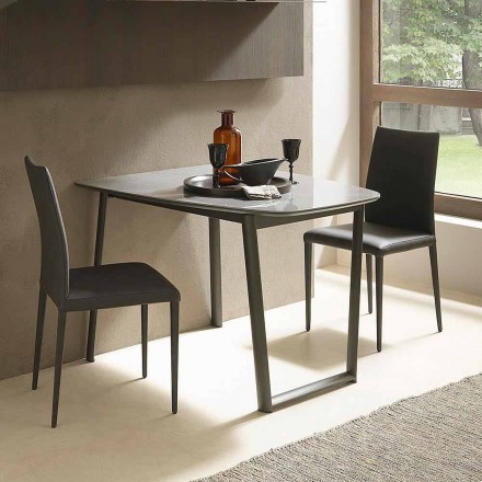 Mesa Extensível de Jantar Até 170 cm em Cerâmica Made in Italy - Tremiti Viadurini