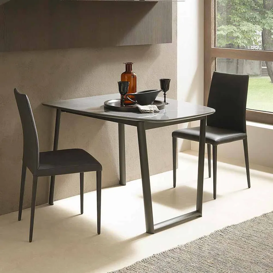 Mesa Extensível de Jantar Até 170 cm em Cerâmica Made in Italy - Tremiti Viadurini