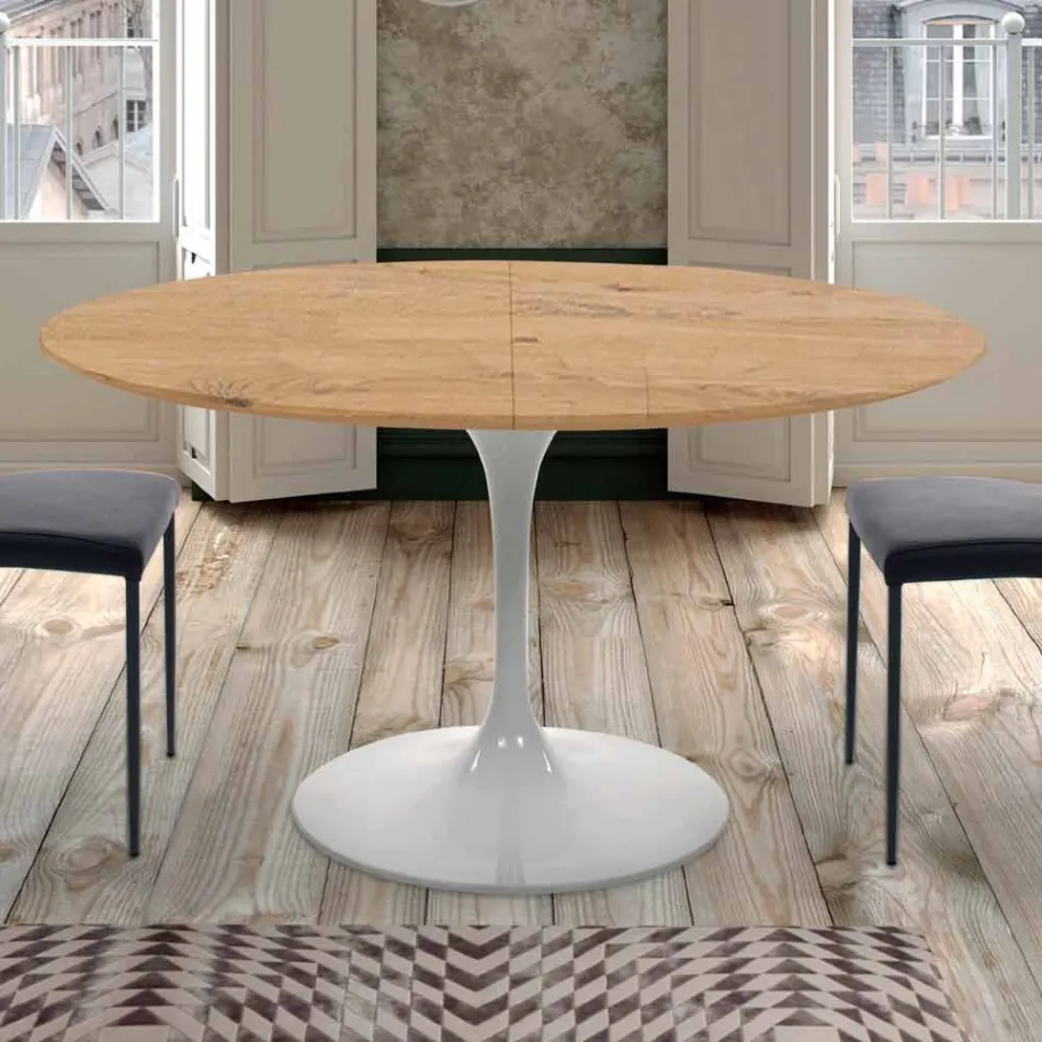 Mesa de Jantar Extensível até 170 cm em Madeira Made in Italy - Dólares Viadurini