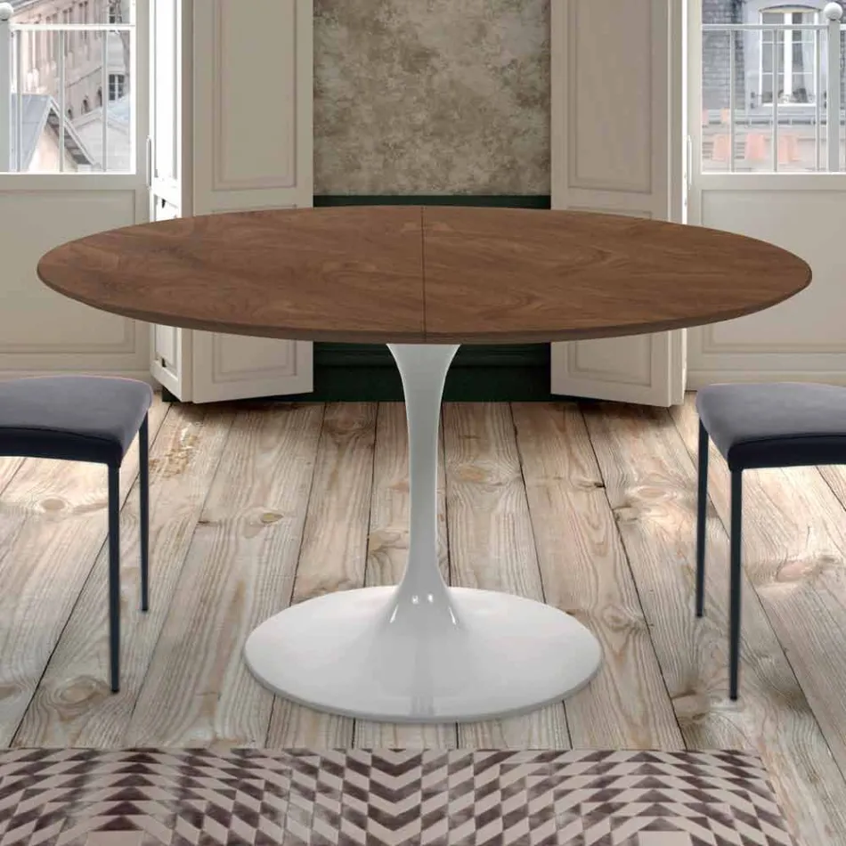 Mesa de Jantar Extensível até 170 cm em Madeira Made in Italy - Dólares Viadurini