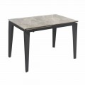 Mesa de Jantar Extensível Até 170 cm em Metal Moderno e Cerâmica - Syrta