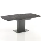 Mesa Extensível de Jantar Até 180 cm em Cerâmica e Aço - Catone Viadurini