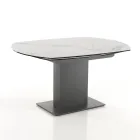 Mesa Extensível de Jantar Até 180 cm em Cerâmica e Aço - Catone Viadurini