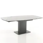 Mesa Extensível de Jantar Até 180 cm em Cerâmica e Aço - Catone Viadurini