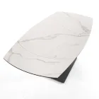 Mesa Extensível de Jantar Até 180 cm em Cerâmica e Aço - Catone Viadurini