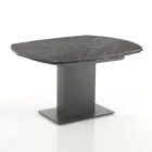 Mesa Extensível de Jantar Até 180 cm em Cerâmica e Aço - Catone Viadurini