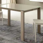 Mesa de Jantar Extensível Até 204 cm em Cristal Made in Italy - Palladio Viadurini