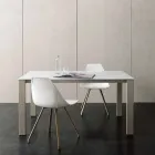 Mesa de Jantar Extensível Até 204 cm em Cristal Made in Italy - Palladio Viadurini