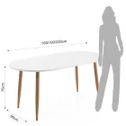 Mesa de jantar extensível até 220 cm em Matt White Mdf - Toledo Viadurini