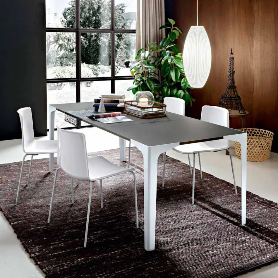Mesa de Jantar Extensível Até 222 cm em Fenix Made in Italy - Vulcano Viadurini