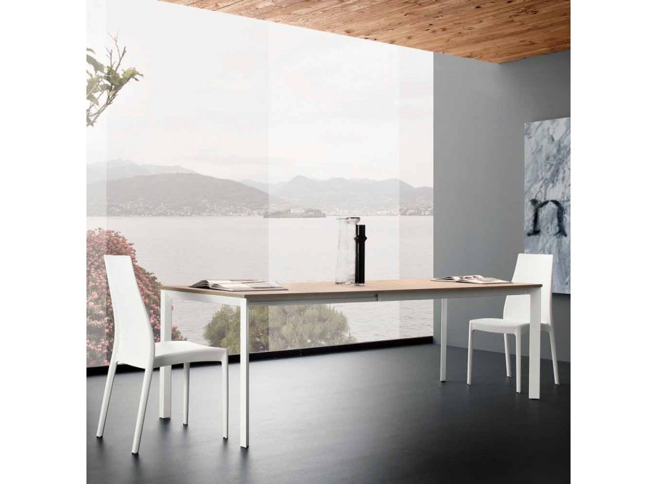 Mesa de Jantar Extensível Até 230 cm em Melamina Made in Italy - Platinum Viadurini