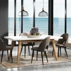 Mesa de Jantar Extensível Até 235 cm em Mdf Lacado Branco - Fedora Viadurini