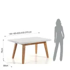Mesa de Jantar Extensível Até 235 cm em Mdf Lacado Branco - Fedora Viadurini