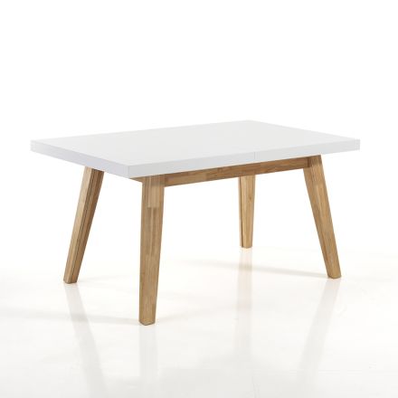 Mesa de Jantar Extensível Até 235 cm em Mdf Lacado Branco - Fedora Viadurini