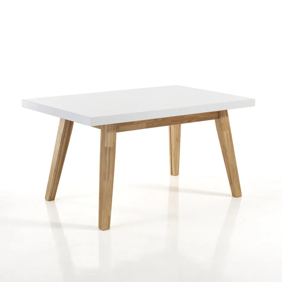 Mesa de Jantar Extensível Até 235 cm em Mdf Lacado Branco - Fedora Viadurini