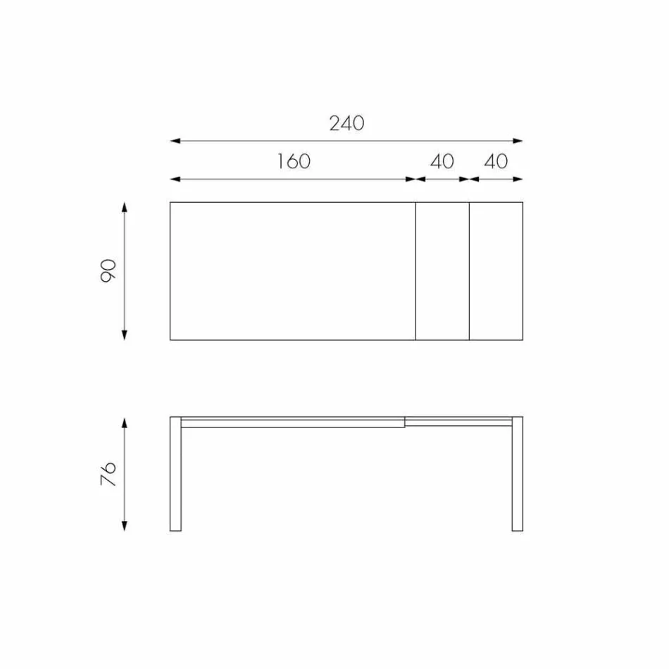 Ciro carvalho estendendo mesa até 240 cm Viadurini