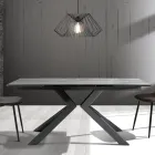 Mesa Extensível de Jantar Até 240 cm em Cerâmica e Metal - Ugo Viadurini