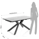 Mesa Extensível de Jantar Até 240 cm em Cerâmica e Metal - Ugo Viadurini