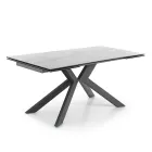 Mesa Extensível de Jantar Até 240 cm em Cerâmica e Metal - Ugo Viadurini