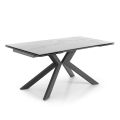 Mesa Extensível de Jantar Até 240 cm em Cerâmica e Metal - Ugo