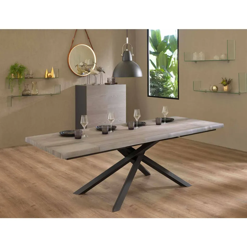 Mesa de Jantar Extensível Até 240 cm em Madeira Made in Italy - Xino Viadurini