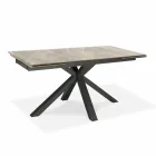 Mesa de Jantar Extensível Até 240 cm em Metal e Cerâmica - Laryssa Viadurini