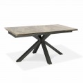 Mesa de Jantar Extensível Até 240 cm em Metal e Cerâmica - Laryssa