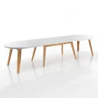 Mesa de Jantar Extensível Até 270 cm em Mdf e Madeira Maciça - Fedora Viadurini