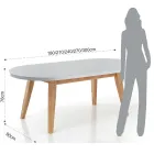 Mesa de Jantar Extensível Até 270 cm em Mdf e Madeira Maciça - Fedora Viadurini