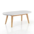 Mesa de Jantar Extensível Até 270 cm em Mdf e Madeira Maciça - Fedora Viadurini