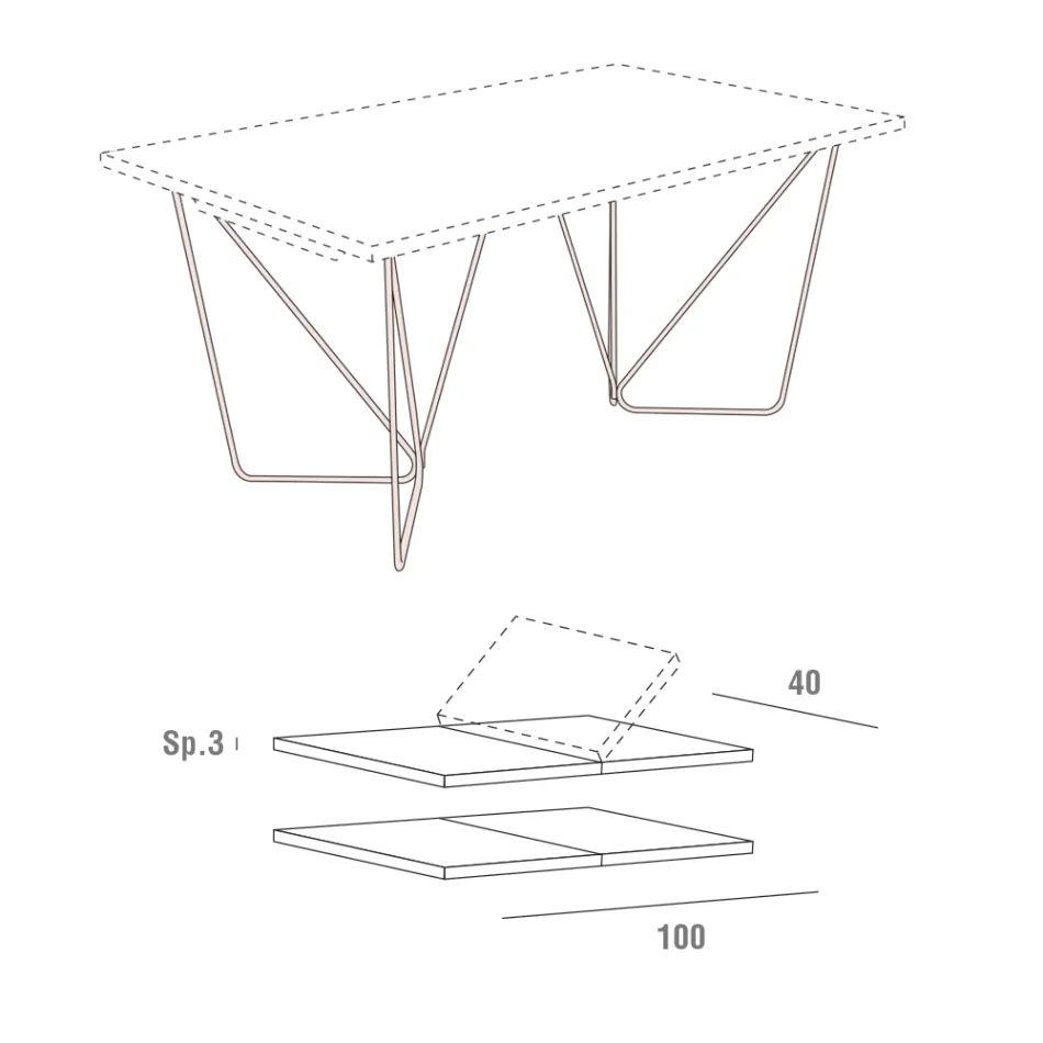Mesa de jantar extensível até 280 cm em Fenix Made in Italy - Eolo Viadurini