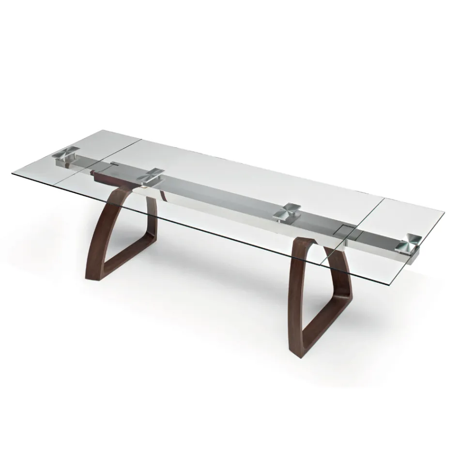 Mesa de Jantar Extensível até 280 cm em Vidro Made in Italy - Antimo Viadurini