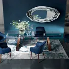 Mesa de Jantar Extensível até 280 cm em Vidro Made in Italy - Antimo Viadurini