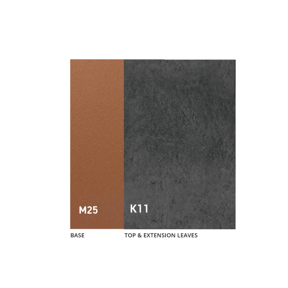 Mesa de jantar extensível até 280 ou 298 cm em cerâmica e metal - Revia Viadurini