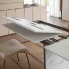 Mesa de jantar extensível até 280 ou 298 cm com tampo de cerâmica - Nomia Viadurini