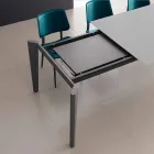 Mesa de Jantar Extensível Até 290 cm em Cristal Made in Italy - Polonio Viadurini