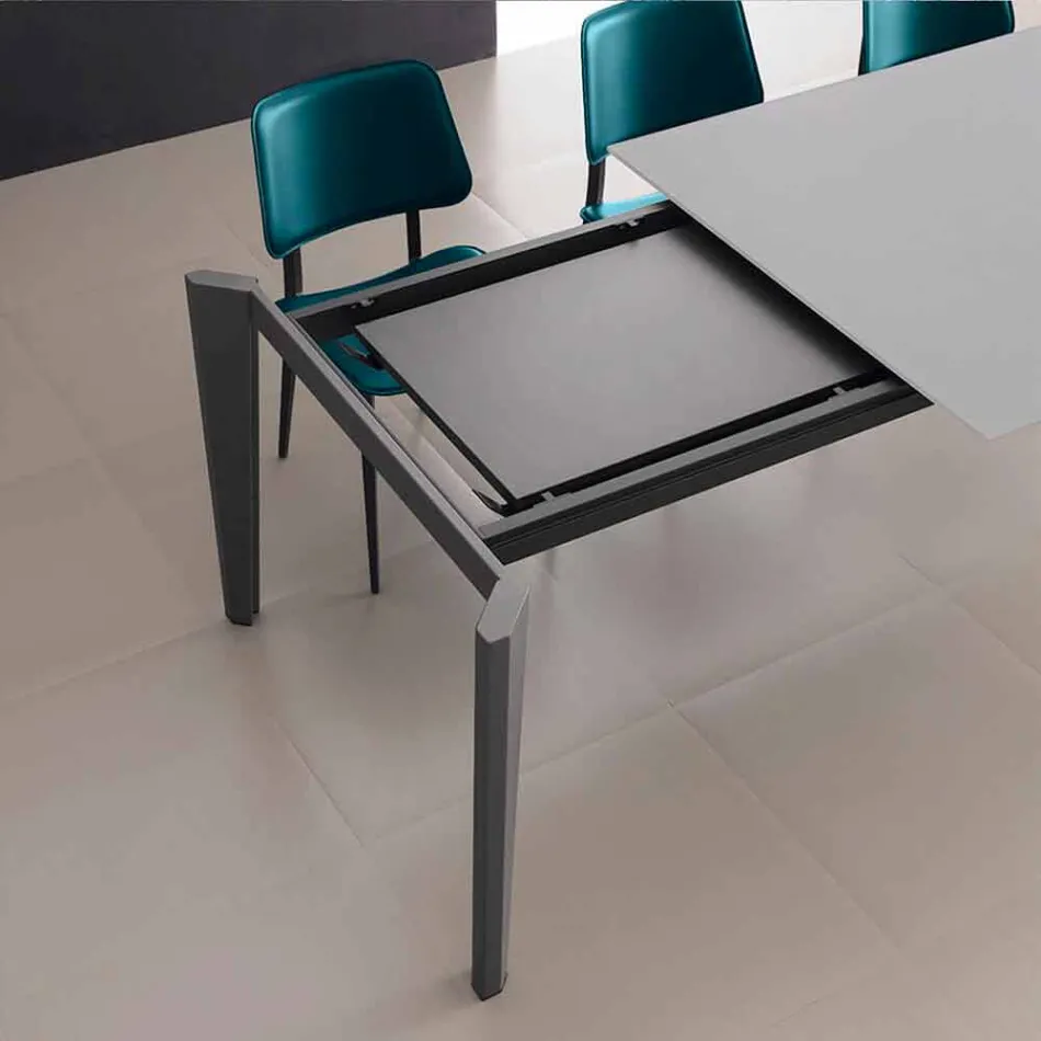 Mesa de Jantar Extensível Até 290 cm em Cristal Made in Italy - Polonio Viadurini